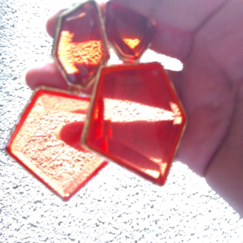 Orange bangle earrings